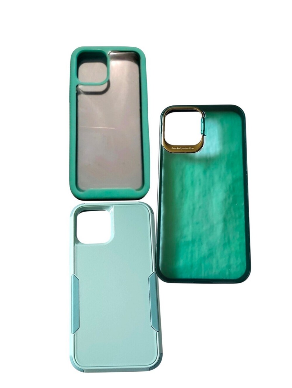 3pc Turquoise/teal/mint Defender Cases For iPhone 12 Pro